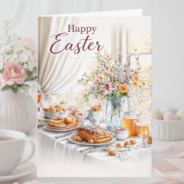 Tarjeta Elegant Happy Easter Card in Soft Pastels