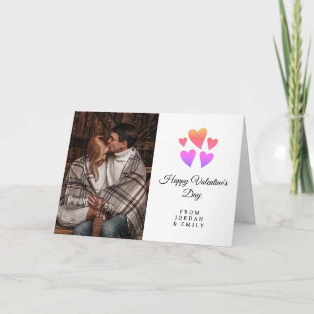 Tarjeta Elegant Heart Happy Valentine's Day Photo (Anverso)