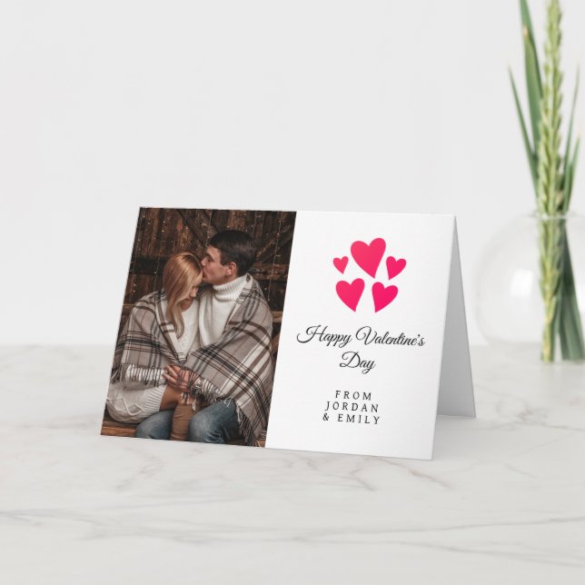 Tarjeta Elegant Heart Happy Valentine's Day Photo (Anverso)