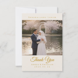 Tarjeta Elegant Islamic Wedding Thank You Card with Photo