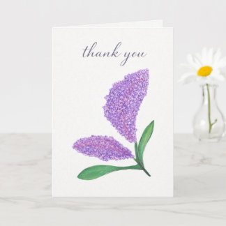 Tarjeta Elegant Lilac Watercolor Thank You Card