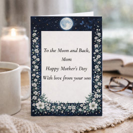 Tarjeta Elegant Moon Floral Mother’s Day Card from Son