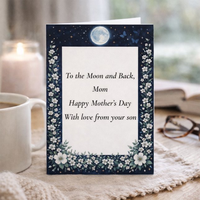 Tarjeta Elegant Moon Floral Mother’s Day Card from Son (Subido por el creador)