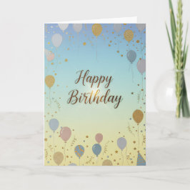 Tarjeta Elegant Pastel Balloons – Happy Birthday Card