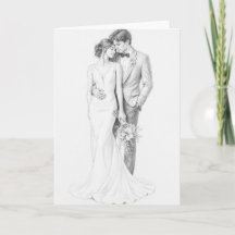 Elegant Pencil Sketch Wedding Invitation
