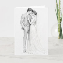Elegant Pencil Sketch Wedding Invitation