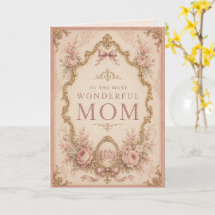 Tarjeta Elegant Pink & Gold Birthday Card for Mom
