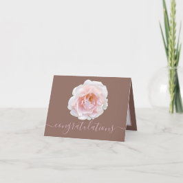 Tarjeta Elegant Pink Rose Botanical Color Congratulations