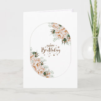 Tarjeta Elegant Roses Watercolor Floral  Birthday Card 