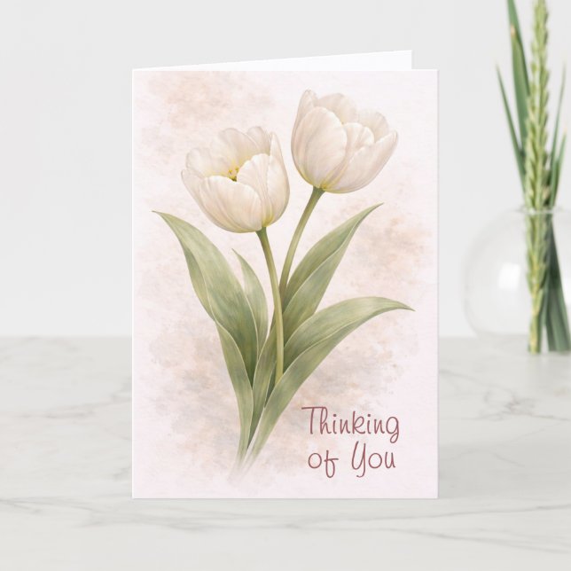 Tarjeta Elegant Tulips Thinking Of You Card (Anverso)