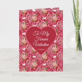 Tarjeta Elegant Vintage Cupid & Red Rose Valentine’s Day