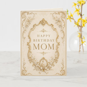 Tarjeta Elegant Vintage Gold Birthday Card for Mom