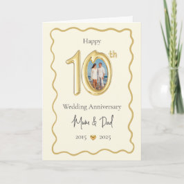 Tarjeta Elegante 10° Aniversario Boda - Mamá y papá