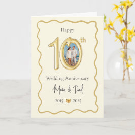 Tarjeta Elegante 10° Aniversario Boda - Mamá y papá