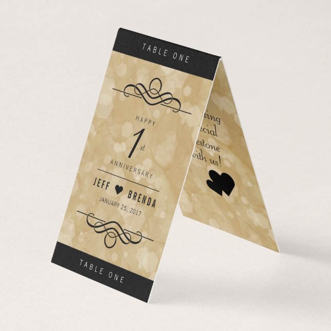 Tarjeta Elegante 1er aniversario de Boda de papel (Anverso)