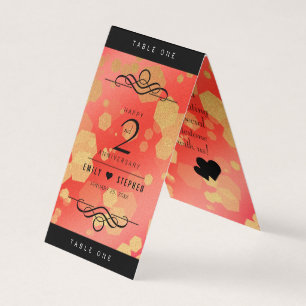 Tarjeta Elegante 2º Aniversario del Boda Garnet