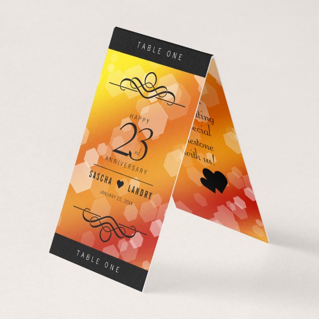 Tarjeta Elegante 23° Aniversario del Boda Imperial Topaz (Anverso)