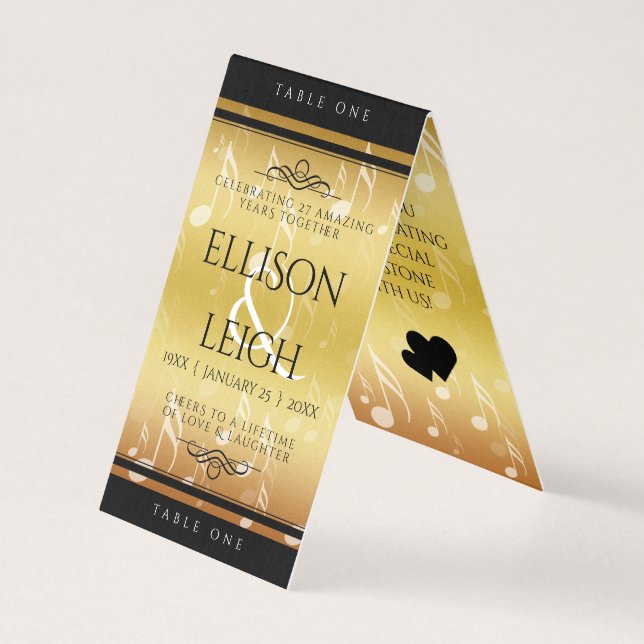Tarjeta Elegante 27ª celebración del Aniversario del Boda  (Anverso)