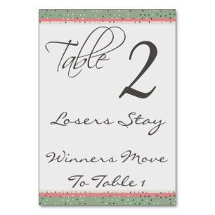 Tarjeta elegante #2 de la tabla de Bunco de los