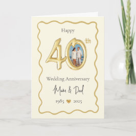 Tarjeta Elegante 40° Aniversario Boda - Mamá y papá
