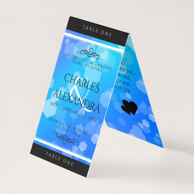 Tarjeta Elegante 41° Aniversario del Boda de Topaz Azul (Anverso)