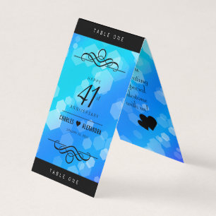 Tarjeta Elegante 41° Aniversario del Boda de Topaz Azul