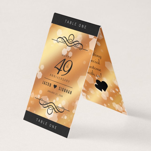 Tarjeta Elegante 49° Aniversario del Boda del Cobre (Anverso)