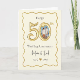 Tarjeta Elegante 50° Aniversario Boda - Mamá y papá