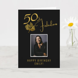 Tarjeta Elegante 50 y fabulosas pelucas 50º cumpleaños fot