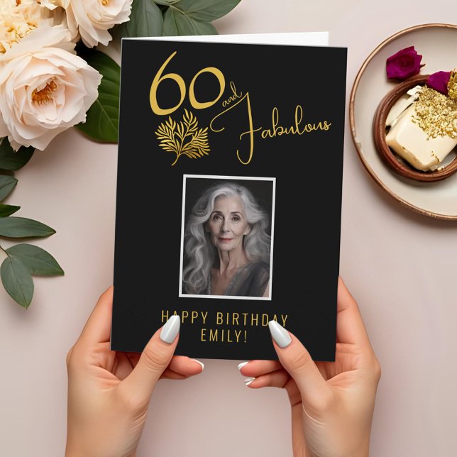 Tarjeta Elegante 60 y fabulosas pelucas 60º cumpleaños fot (Subido por el creador)