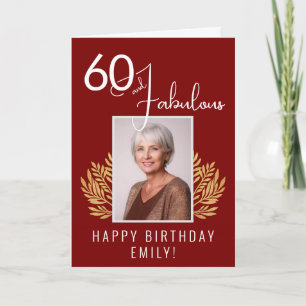 Tarjeta Elegante 60 y Fabulosas Ramas 60 Cumpleaños Foto