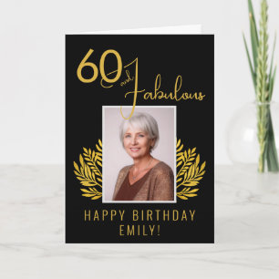 Tarjeta Elegante 60 y Fabulosas Ramas 60 Cumpleaños Foto