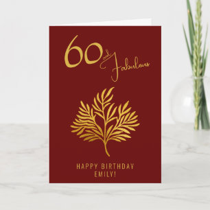 Tarjeta Elegante 60 y Fabulosas Ramas Doradas Cumpleaños 6