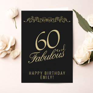 Tarjeta Elegante 60 y Fabuloso Adorno Cumpleaños 60