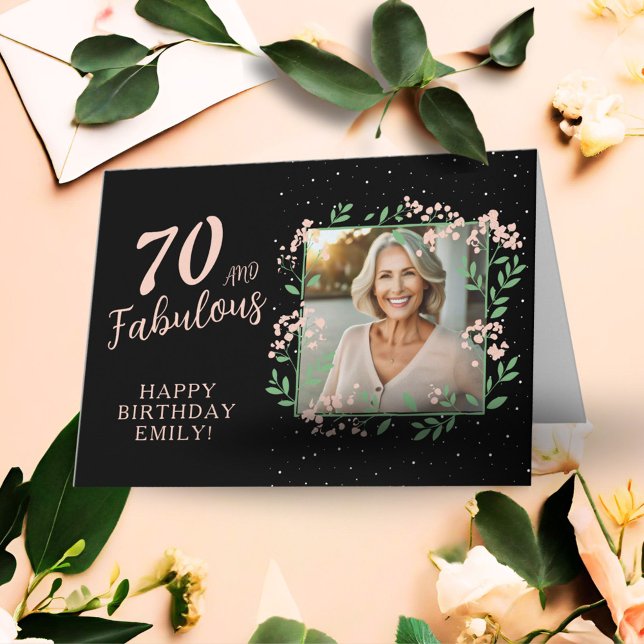 Tarjeta Elegante 70 y fabulosa flor 70 cumpleaños foto (Subido por el creador)
