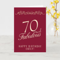 Elegante 70 y Fabuloso Adorno Cumpleaños 70