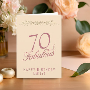 Tarjeta Elegante 70 y Fabuloso Adorno Cumpleaños 70