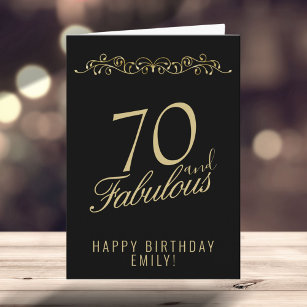 Tarjeta Elegante 70 y fabuloso cumpleaños 70