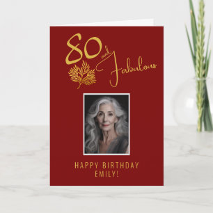 Tarjeta Elegante 80 y Fabulosas Ramas 80 Cumpleaños Foto