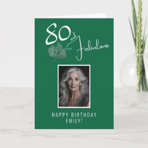 Tarjeta Elegante 80 y Fabulosas Ramitas Cumpleaños 80 Foto