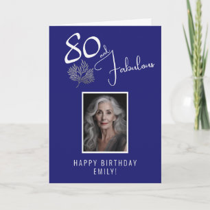 Tarjeta Elegante 80 y Fabulosas Ramitas Cumpleaños 80 Foto