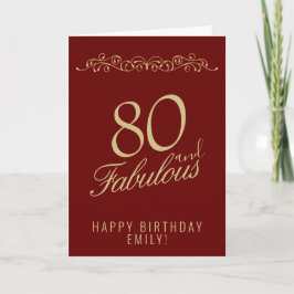 Tarjeta Elegante 80 y Fabuloso Ornament Cumpleaños 80