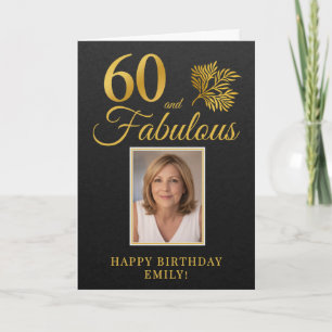 Tarjeta Elegante a los 60 y Fabulosas Ramitas Cumpleaños 6