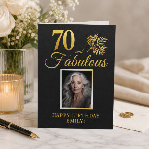 Tarjeta Elegante a los 70 y Fabulosas Ramitas Cumpleaños n