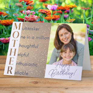 Tarjeta Elegante Acróstico de Foto Personalizada Poema Cum