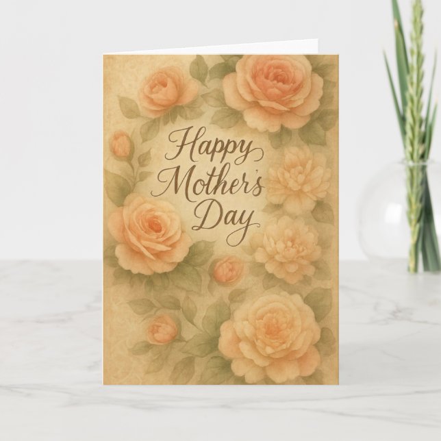 Tarjeta Elegante acuarela Día de la Madre (Anverso)