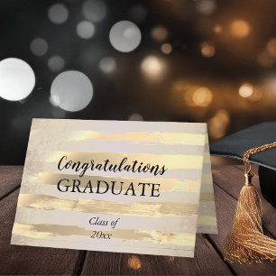 Tarjeta Elegante acuarela dorada Felicitaciones Graduado