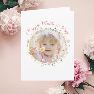 Tarjeta Elegante acuarela Flores silvestres Poema floral