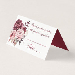 Tarjeta Elegante acuarela foral Peonies Borgoña Boda