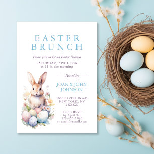 Tarjeta Elegante acuarela Huevos Floral Semana Santa BRUNC